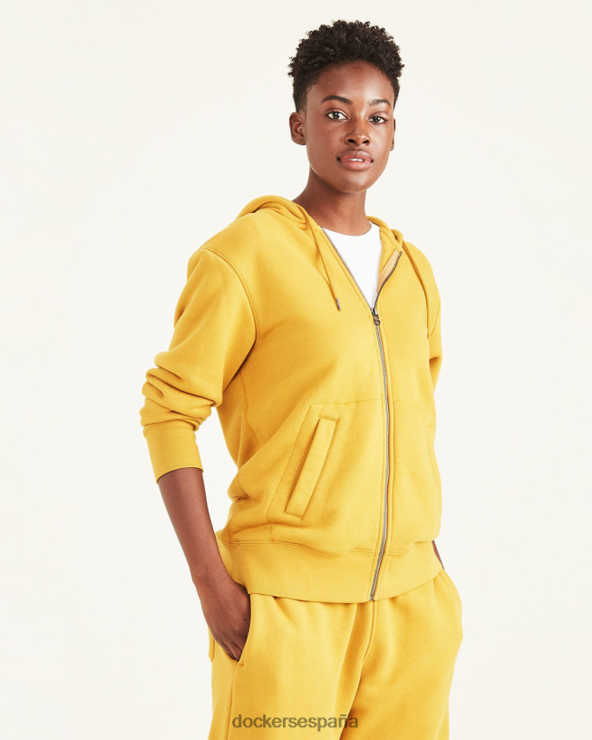 sudadera con capucha y cremallera completa, ajuste regular hombres Dockers té chai - naranja ropa 8F0406527