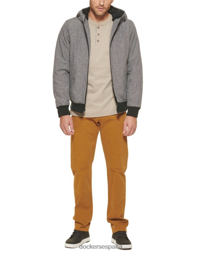 sudadera con capucha y cremallera hombres Dockers cuero gris ropa 8F0406674