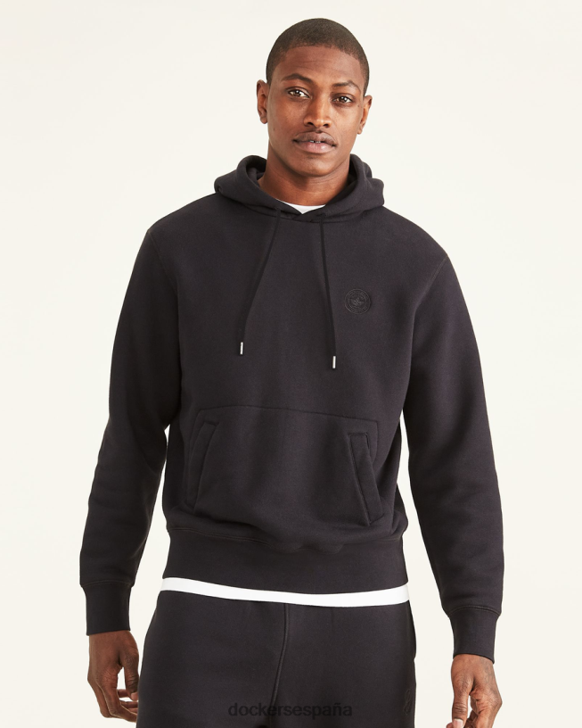 sudadera deportiva con capucha, ajuste regular hombres Dockers hermoso negro ropa 8F0406540