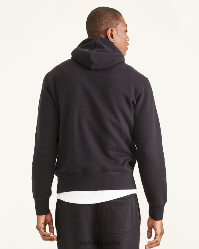 sudadera deportiva con capucha, ajuste regular hombres Dockers hermoso negro ropa 8F0406540