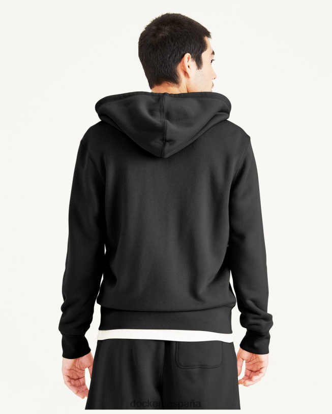 sudadera deportiva con capucha y cremallera completa, ajuste regular hombres Dockers hermoso negro ropa 8F0406523