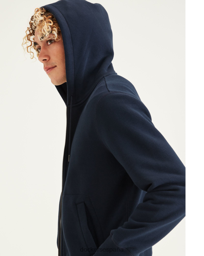 sudadera deportiva con capucha y cremallera completa, ajuste regular hombres Dockers pembroke - azul ropa 8F0406401