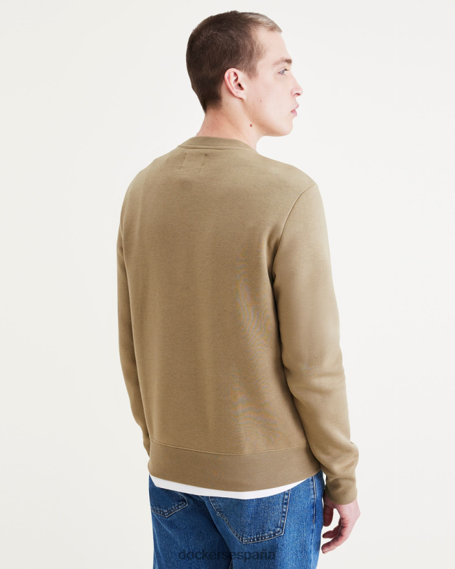sudadera con cuello redondo, corte regular hombres Dockers caminata por tierra - verde ropa 8F0406558