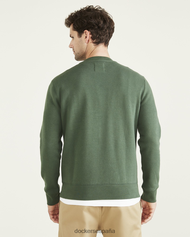sudadera con cuello redondo, corte regular hombres Dockers cilantro - verde ropa 8F0406556