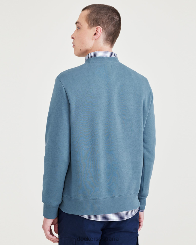 sudadera con cuello redondo, corte regular hombres Dockers fusión azul - azul ropa 8F0406559