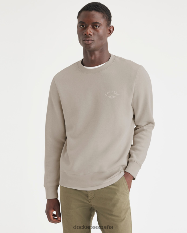 sudadera con cuello redondo, corte regular hombres Dockers garceta - blanca ropa 8F0406313