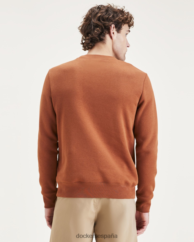 sudadera con cuello redondo, corte regular hombres Dockers sopa de moca - marrón ropa 8F0406555