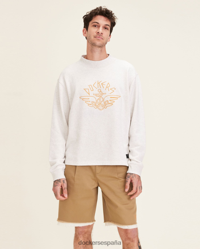 sudadera dandois con cuello alto hombres Dockers gris jaspeado claro ropa 8F0406348