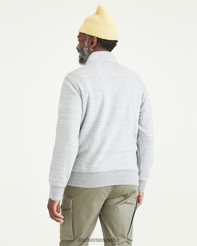 sudadera deportiva con media cremallera, corte regular hombres Dockers Brezo chimenea - gris ropa 8F0406812