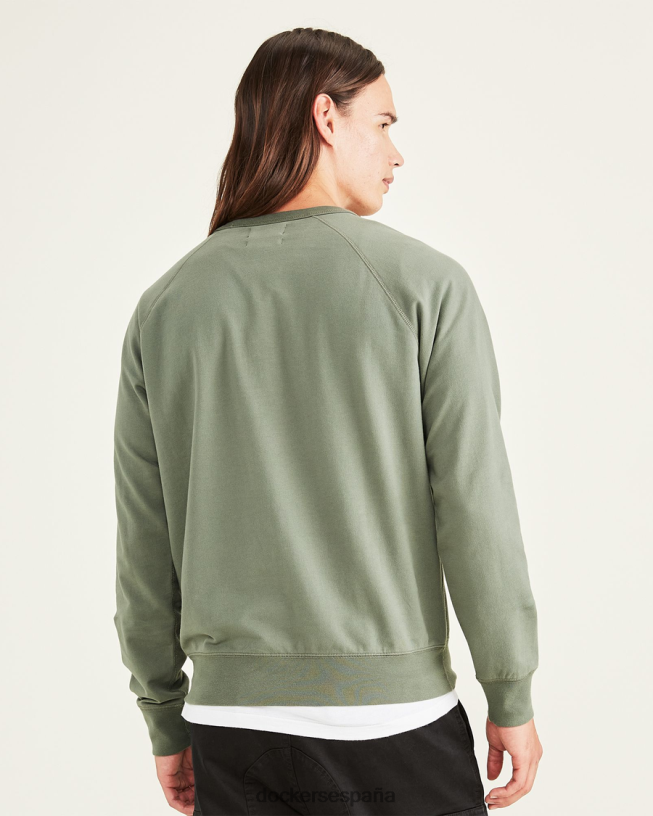 sudadera original con cuello redondo y ajuste regular hombres Dockers agave verde ropa 8F0406641