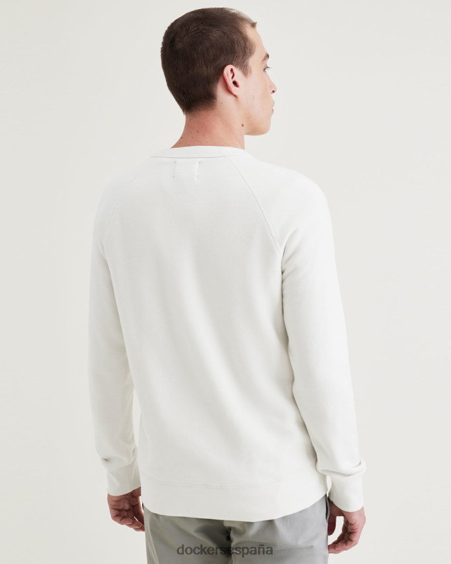 sudadera original con cuello redondo y ajuste regular hombres Dockers garceta - blanca ropa 8F0406222