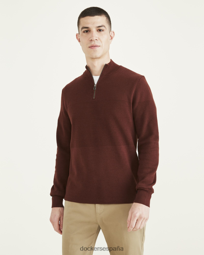 Jersey con cremallera de 1/4, corte regular hombres Dockers chocolate amargo - marrón ropa 8F0406833