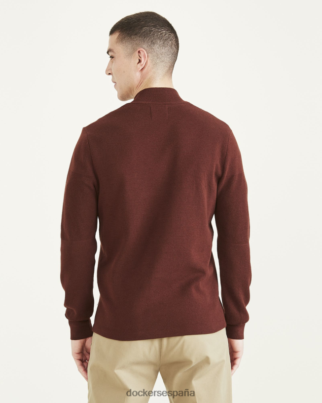 Jersey con cremallera de 1/4, corte regular hombres Dockers chocolate amargo - marrón ropa 8F0406833