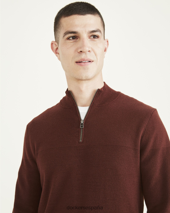 Jersey con cremallera de 1/4, corte regular hombres Dockers chocolate amargo - marrón ropa 8F0406833