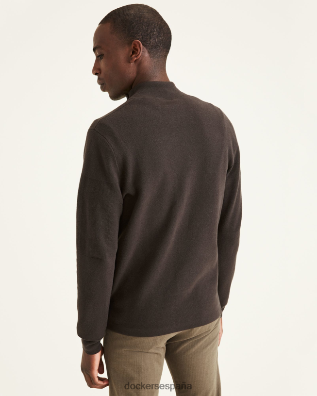 Jersey con cremallera de 1/4, corte regular hombres Dockers topo - marrón ropa 8F0406832