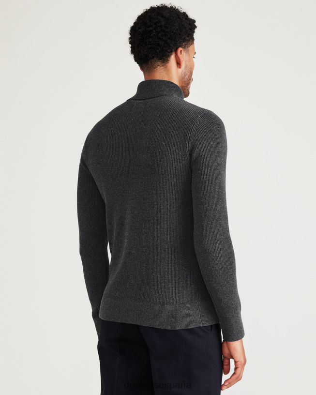 suéter de cuello alto, ajuste regular hombres Dockers gris oscuro jaspeado - gris ropa 8F0406561