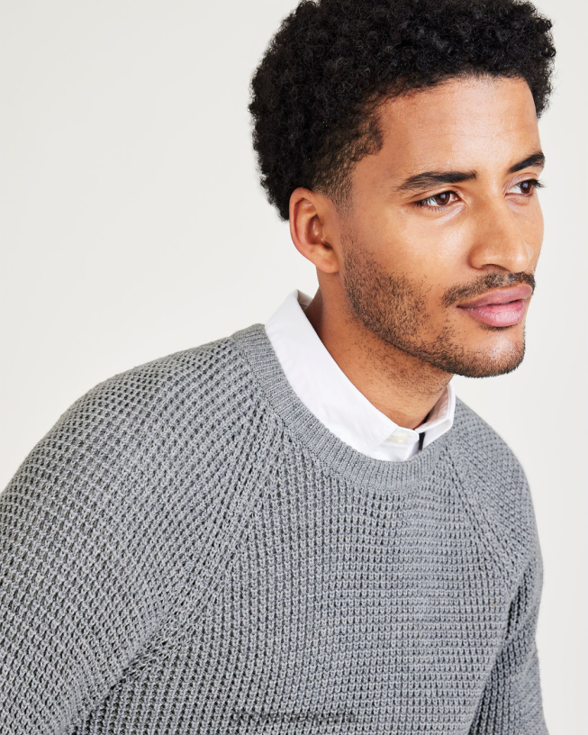 suéter de cuello redondo, corte regular hombres Dockers Brezo chimenea - gris ropa 8F0406648