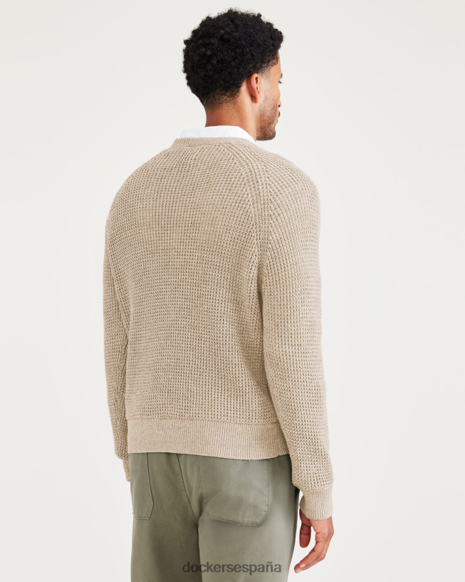 suéter de cuello redondo, corte regular hombres Dockers Sáhara caqui ropa 8F0406650