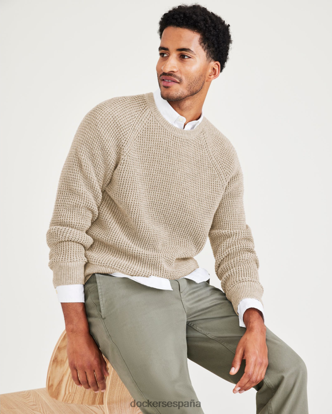 suéter de cuello redondo, corte regular hombres Dockers Sáhara caqui ropa 8F0406650