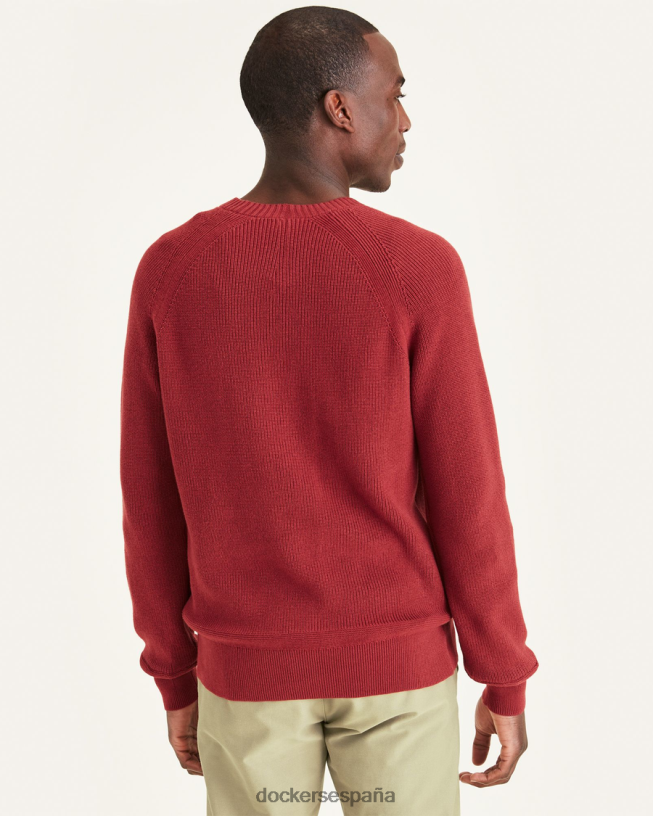 suéter de cuello redondo, corte regular hombres Dockers arcilla roja ropa 8F0406651