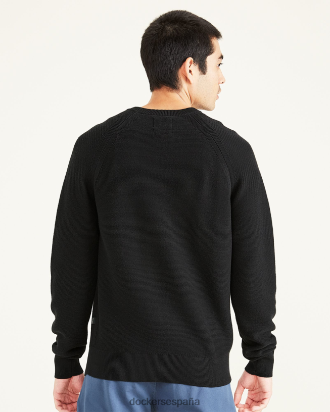 suéter de cuello redondo, corte regular hombres Dockers hermoso negro ropa 8F0406649