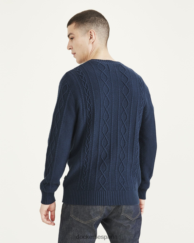 suéter de punto trenzado, corte regular hombres Dockers blazer azul marino - azul ropa 8F0406837