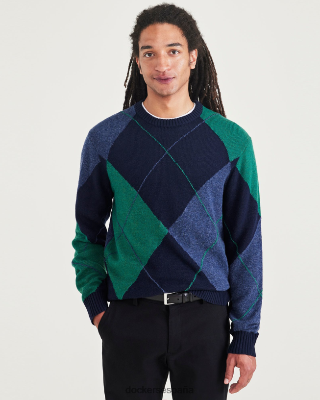 suéter hecho a mano, corte regular hombres Dockers argyle gloia azul marino - azul ropa 8F0406515