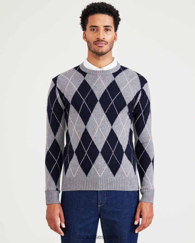 suéter hecho a mano, corte regular hombres Dockers argyle gloria - azul ropa 8F0406516