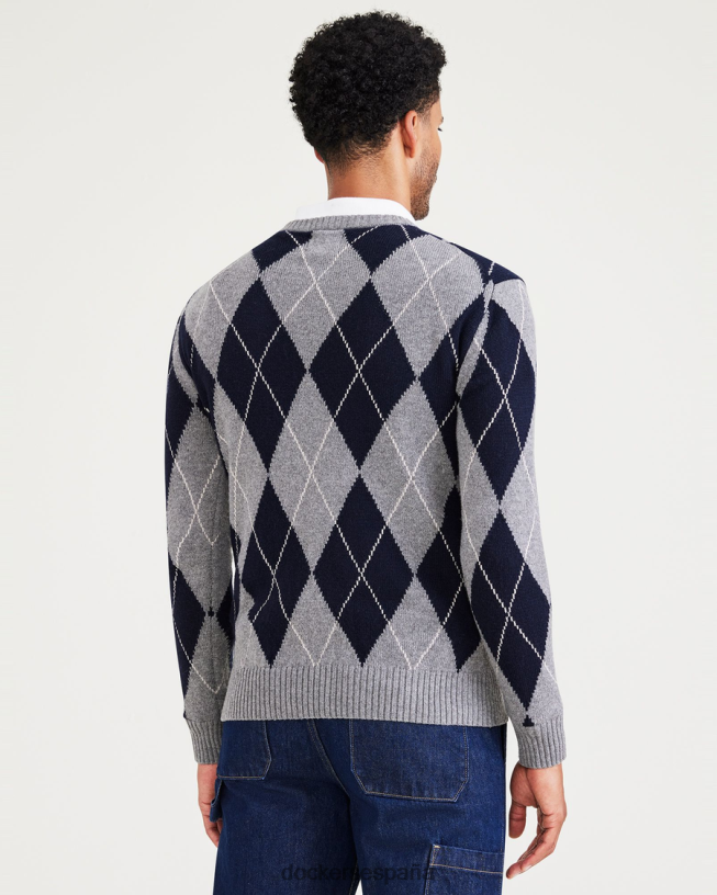 suéter hecho a mano, corte regular hombres Dockers argyle gloria - azul ropa 8F0406516
