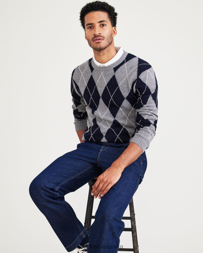 suéter hecho a mano, corte regular hombres Dockers argyle gloria - azul ropa 8F0406516