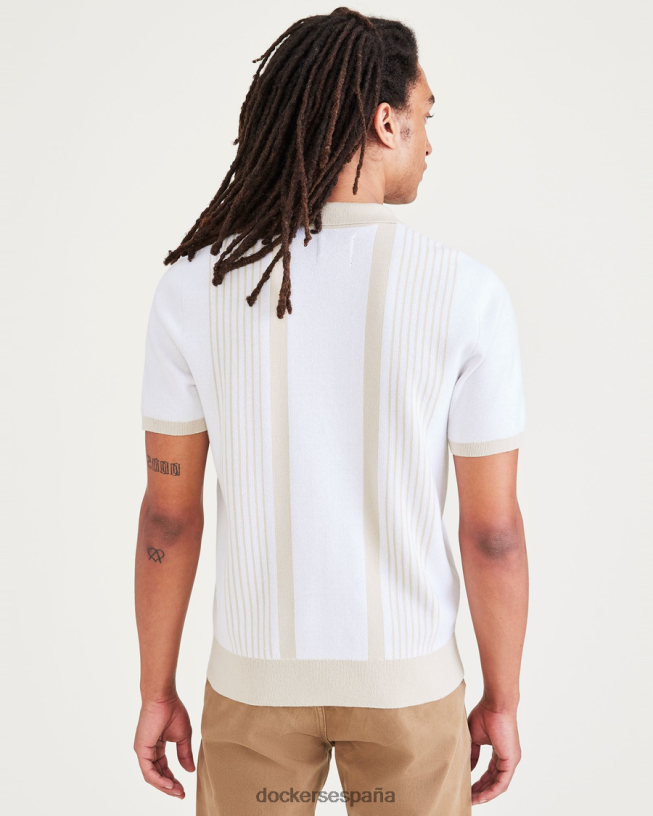 suéter tipo polo, corte regular hombres Dockers raya costera blanco lucent ropa 8F0406636