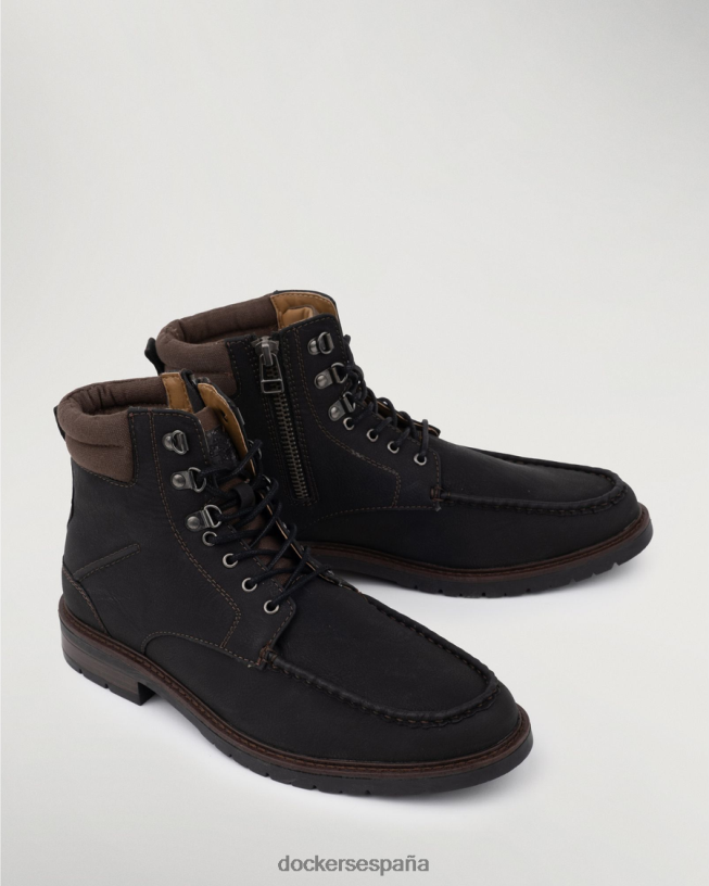 botas sutton con puntera tipo mocasín hombres Dockers negro zapatos 8F04061049
