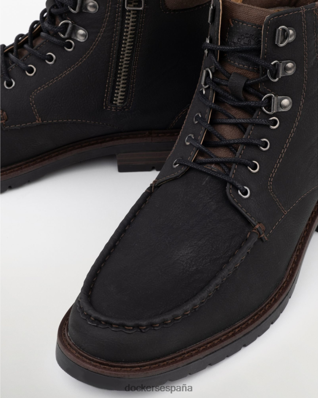 botas sutton con puntera tipo mocasín hombres Dockers negro zapatos 8F04061049