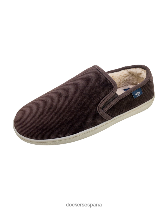 pantuflas de pana con doble gore hombres Dockers marron oscuro zapatos 8F04061095