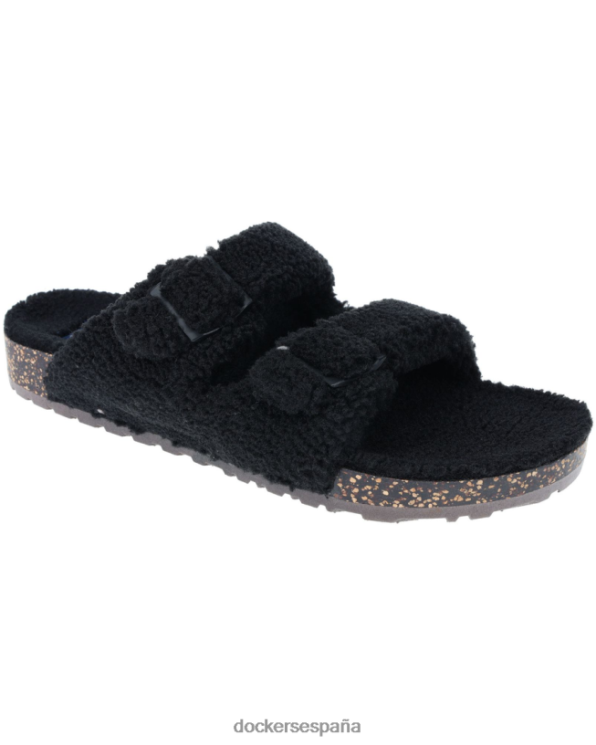 pantuflas sherpa con 2 hebillas hombres Dockers carbón - negro zapatos 8F04061004