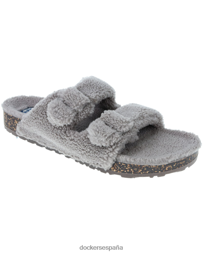 pantuflas sherpa con 2 hebillas hombres Dockers gris zapatos 8F04061005