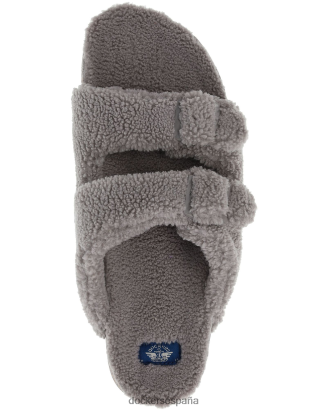 pantuflas sherpa con 2 hebillas hombres Dockers gris zapatos 8F04061005