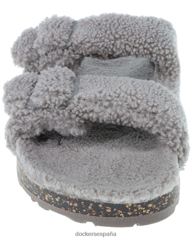 pantuflas sherpa con 2 hebillas hombres Dockers gris zapatos 8F04061005