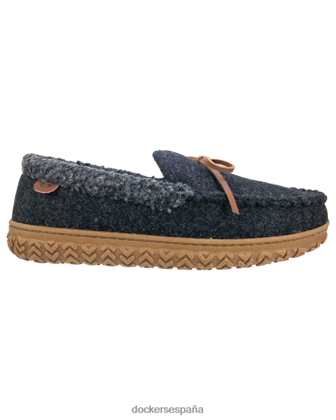 pantuflas tipo mocasín de lana con cuello enrollado hombres Dockers gris zapatos 8F04061085
