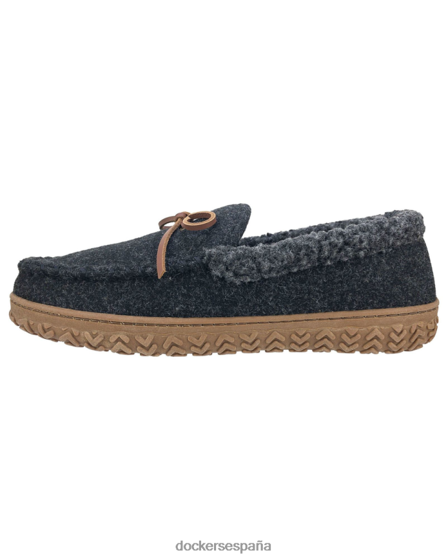 pantuflas tipo mocasín de lana con cuello enrollado hombres Dockers gris zapatos 8F04061085