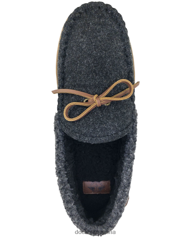 pantuflas tipo mocasín de lana con cuello enrollado hombres Dockers gris zapatos 8F04061085