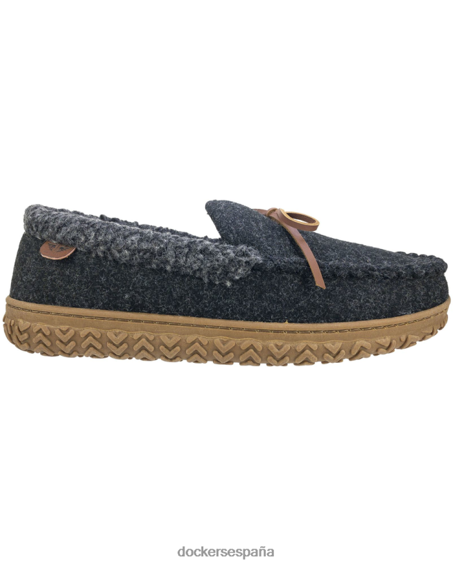 pantuflas tipo mocasín de lana con cuello enrollado hombres Dockers gris zapatos 8F04061085