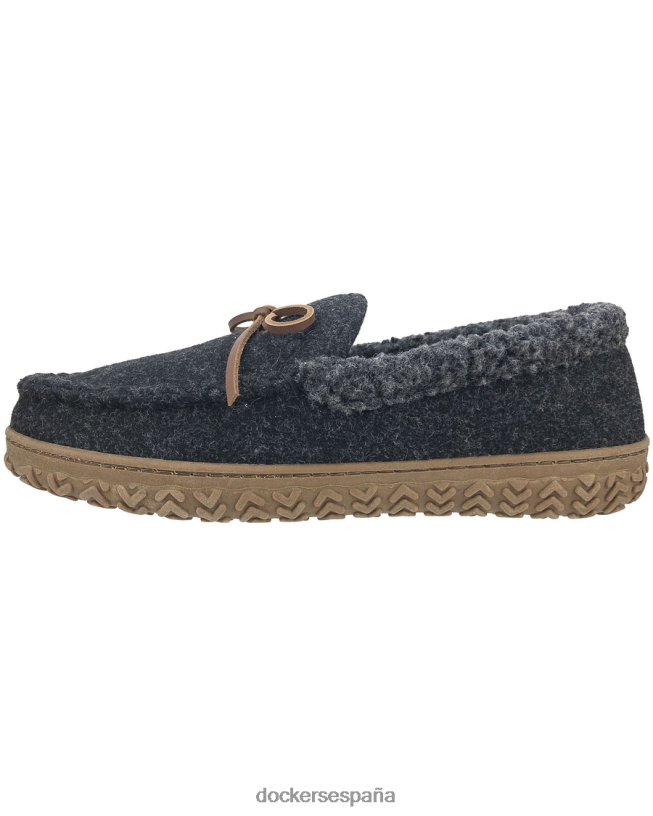 pantuflas tipo mocasín de lana con cuello enrollado hombres Dockers gris zapatos 8F04061085