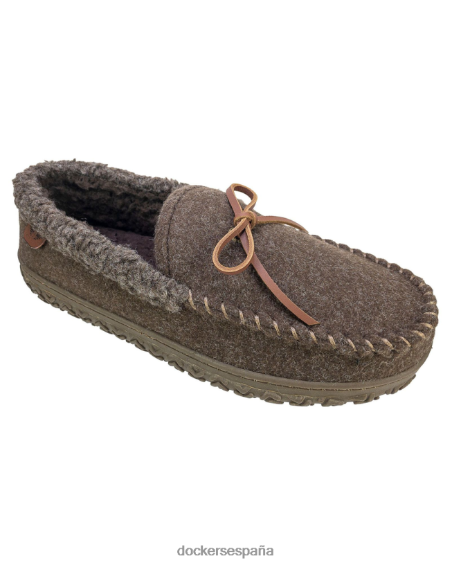 pantuflas tipo mocasín de lana con cuello enrollado hombres Dockers marrón zapatos 8F04061086