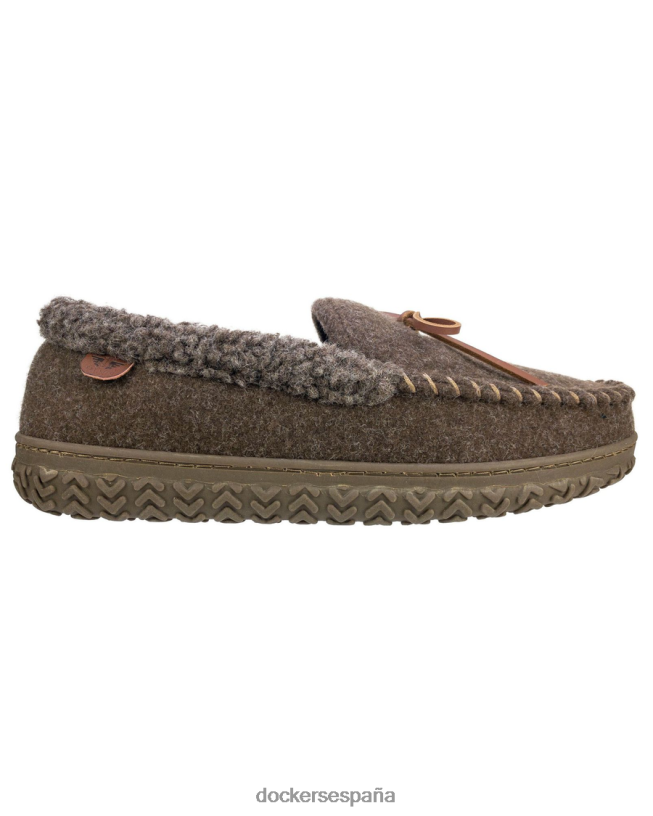 pantuflas tipo mocasín de lana con cuello enrollado hombres Dockers marrón zapatos 8F04061086