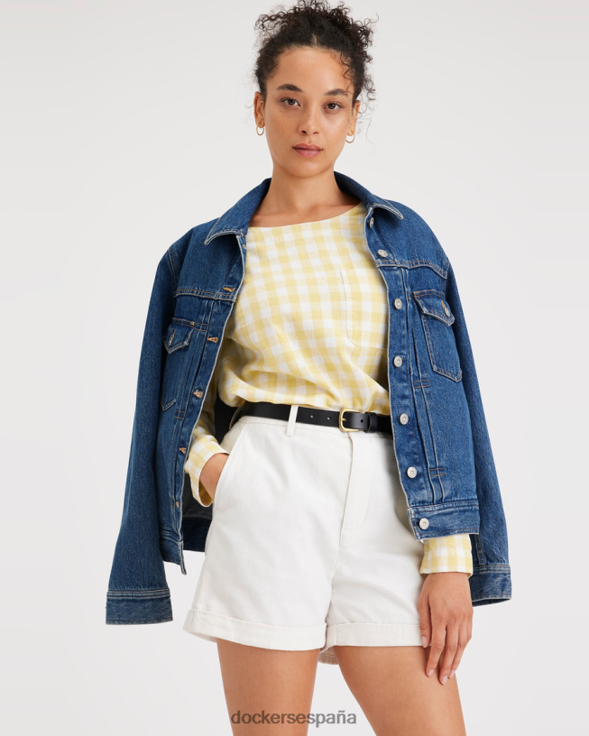 pantalones cortos chinos originales mujer Dockers blanco brillante ropa 8F04061159