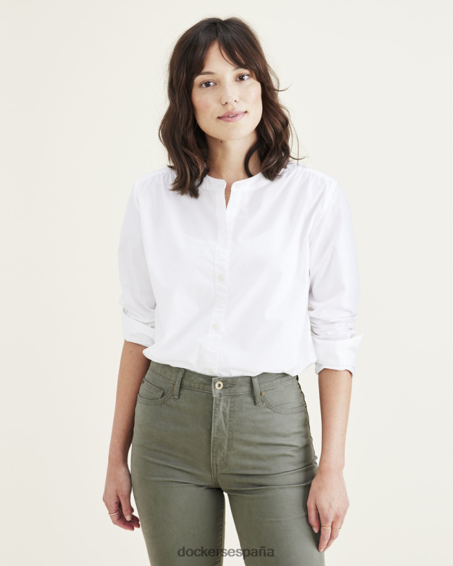 abotonado, ajuste regular mujer Dockers blanco brillante ropa 8F04061229