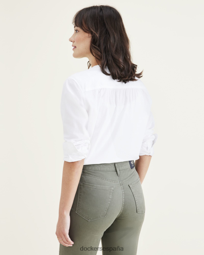 abotonado, ajuste regular mujer Dockers blanco brillante ropa 8F04061229