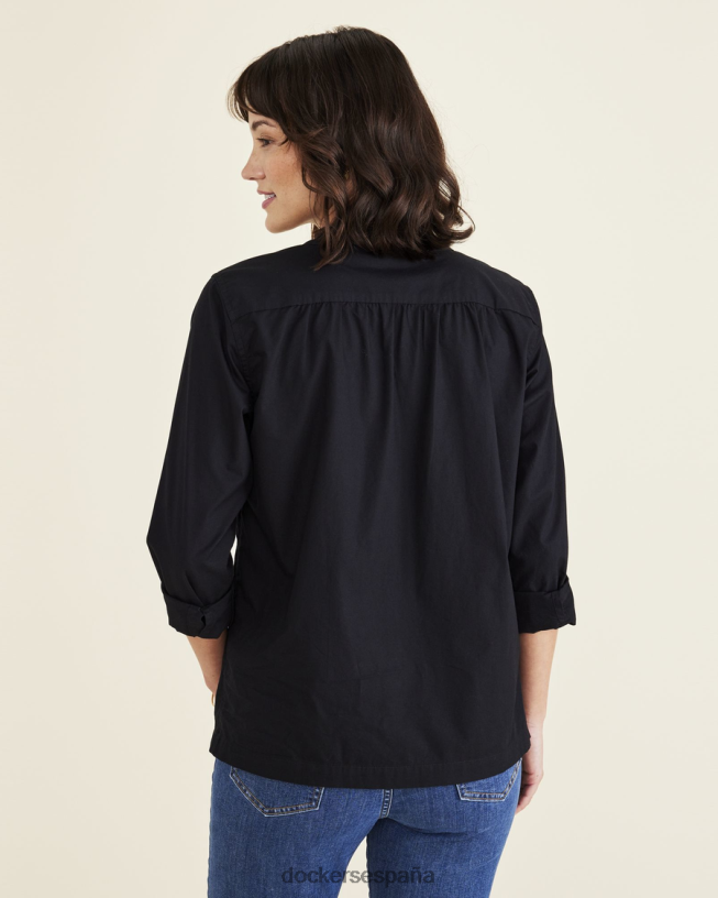 abotonado, ajuste regular mujer Dockers hermoso negro ropa 8F04061167