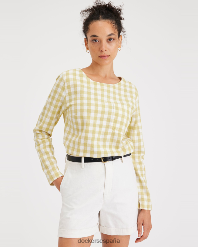 blusa con botones en la espalda, corte regular mujer Dockers rodaja de piña - amarilla ropa 8F04061130